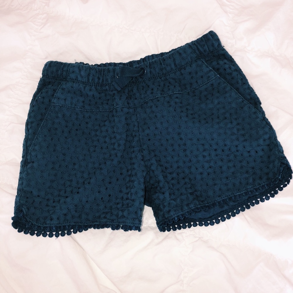 eyelet navy shorts